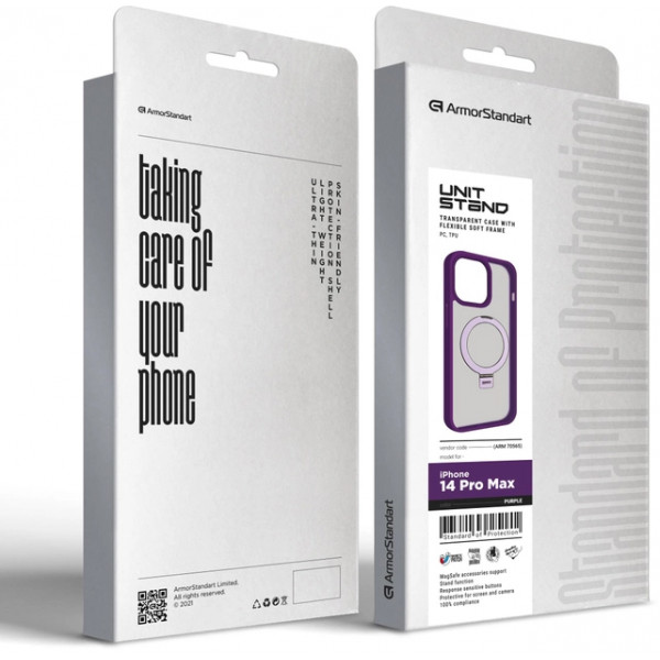 Фото - Чохол для смартфону Armorstandart Unit Stand for Apple iPhone 14 Pro Max Purple (ARM70565)