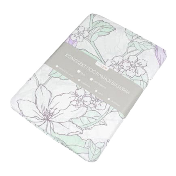 Фото - Комплект постільної білизни Home Line Весняний вечір лілово-ментоловий (168343)