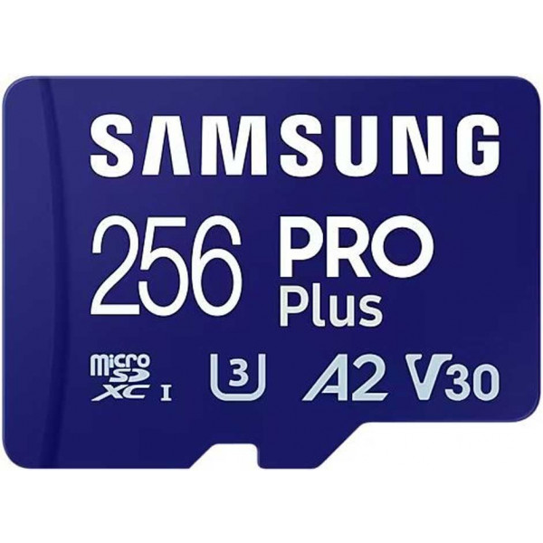 Карта памяти Samsung PRO Plus microSDXC 256GB UHS-I U3 V30 A2 + SD