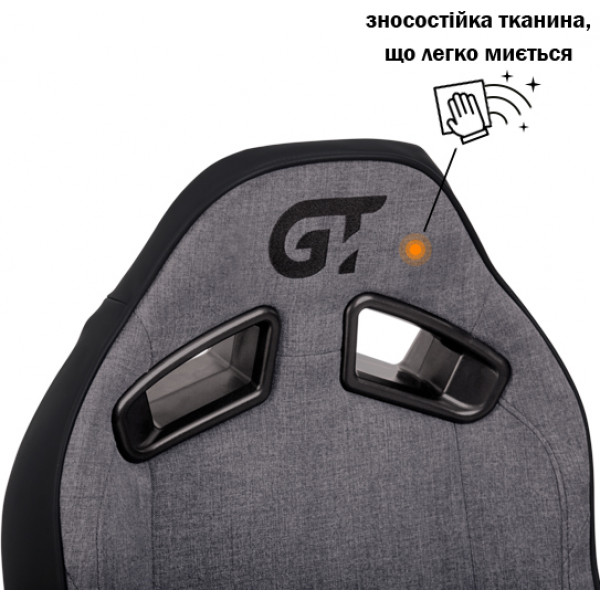 Фото - Крісло для геймерів GT Racer X-8009 Fabric Light Grey/Black