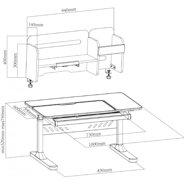 Фото - Парта шкільна Cubby Nerine Grey