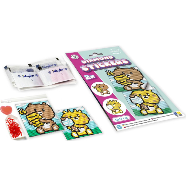 Фото - Набір для виготовлення декору Ideyka з алмазною мозаїкою на самоклеючій основі для дітей Смаколики 9x9 см (AMS1052)