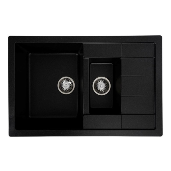 Фото - Мийка кухонна Platinum 7850W TOSKANA матова Чорний металік Фото - Мийка кухонна Platinum 7850W TOSKANA матова Чорний металік