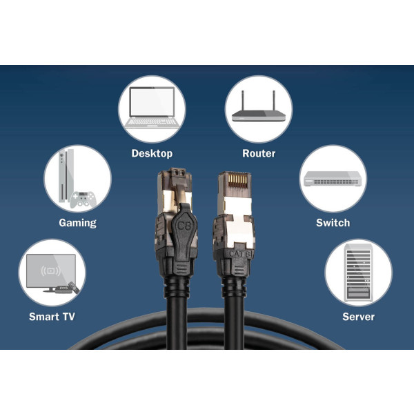Фото - Кабель патч-корд Digitus CAT 8.1 S-FTP 1м AWG 24/7 LSZH Black (DK-1843-010)