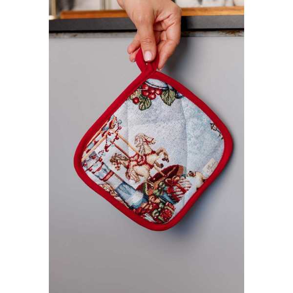 Фото - Прихватка Прованс Новорічна гобеленова Carousel 20х20 см (041939)