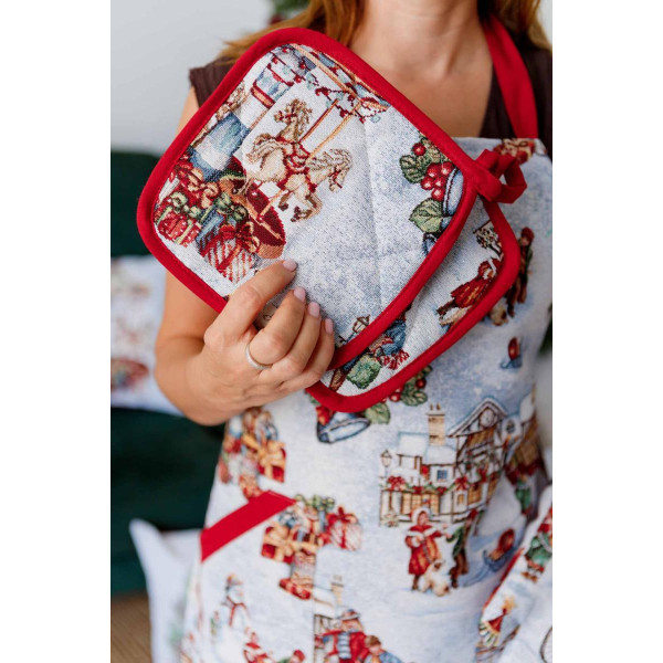 Фото - Прихватка Прованс Новорічна гобеленова Carousel 20х20 см (041939)