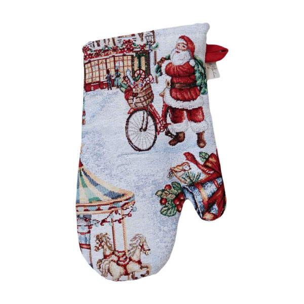Фото - Прихватка-рукавиця Прованс Новорічна гобеленова Carousel 32х15 см (041779)