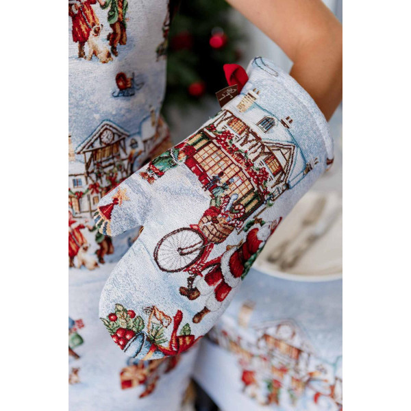 Фото - Прихватка-рукавиця Прованс Новорічна гобеленова Carousel 32х15 см (041779)