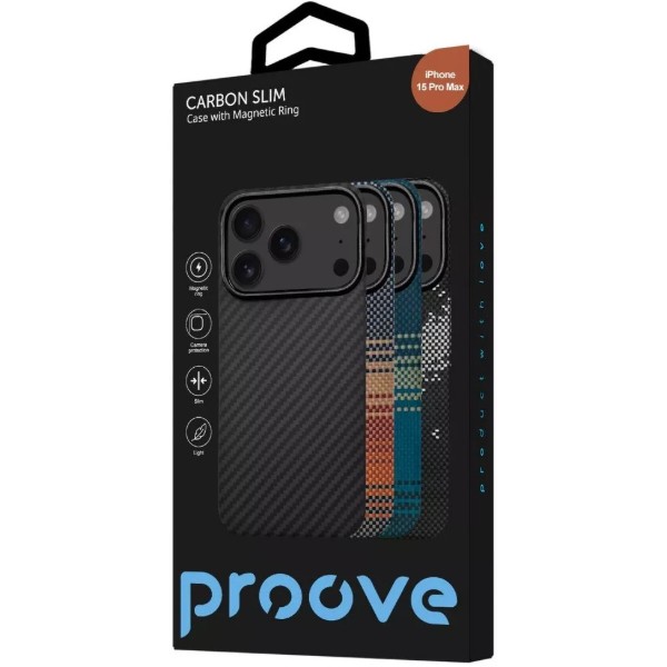 Фото - Чохол для смартфону Proove Carbon Slim with Magnetic Ring iPhone 15 Pro Max starfield (PCCSIP15PM53)
