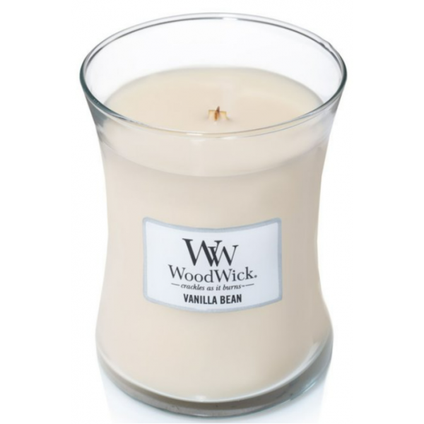 Фото - Свічка скло Woodwick Medium Vanilla Bean (Ванільні боби) 275г (92112E)