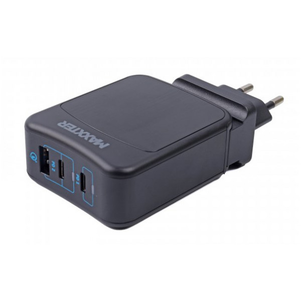 Фото - Мережевий зарядний пристрій Maxxter 1USB-A + 2USB-C (WC-PD65W-01)