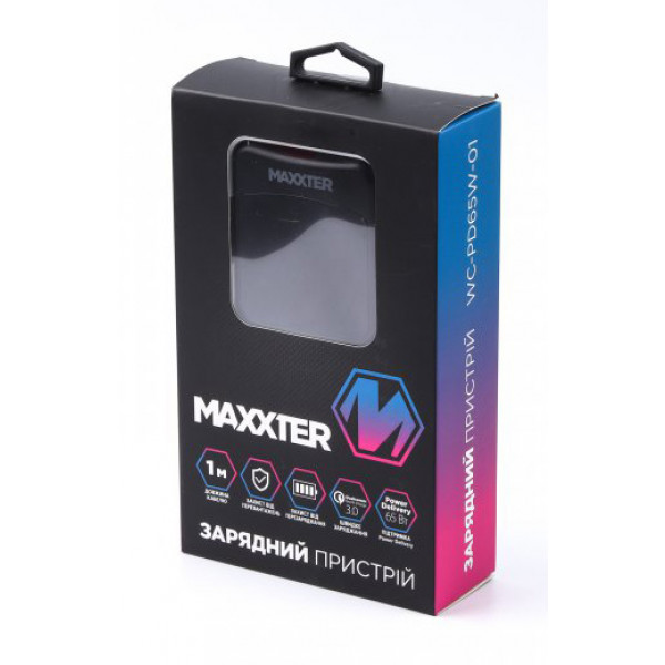 Фото - Мережевий зарядний пристрій Maxxter 1USB-A + 2USB-C (WC-PD65W-01)