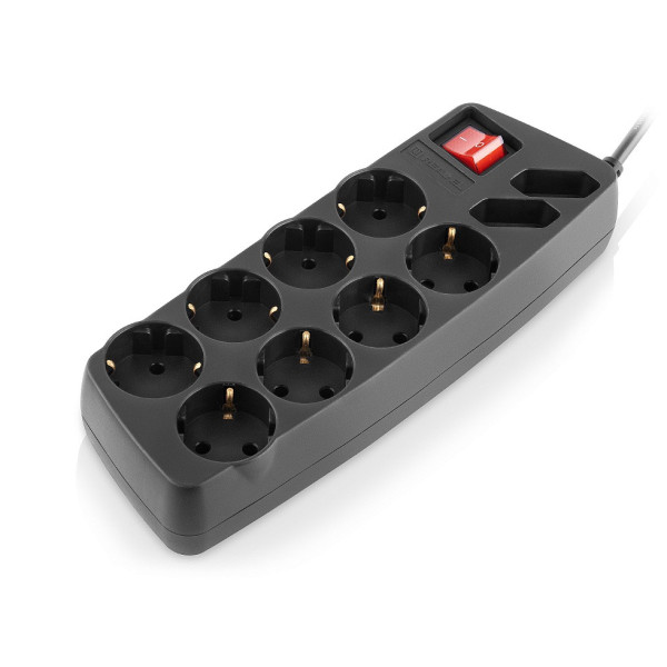 Фото - Мережевий фільтр REAL-EL RS-10 Protect 1.8m Black (EL122300038)