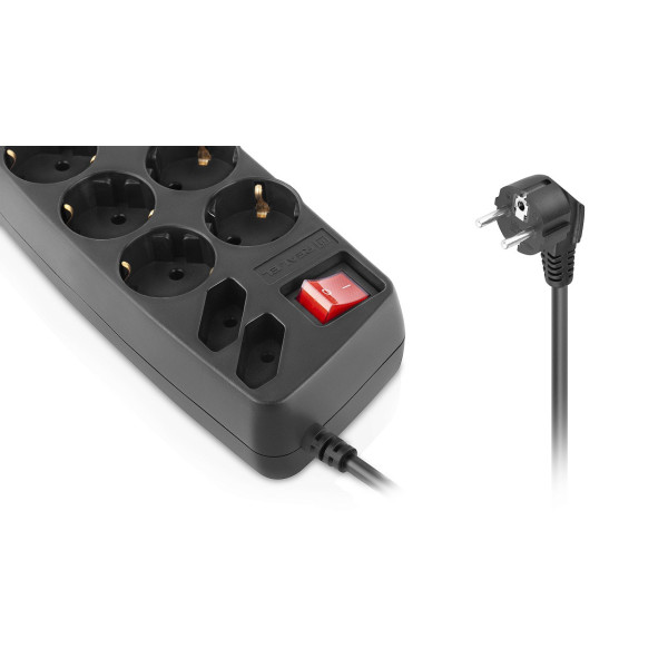 Фото - Мережевий фільтр REAL-EL RS-10 Protect 1.8m Black (EL122300038)