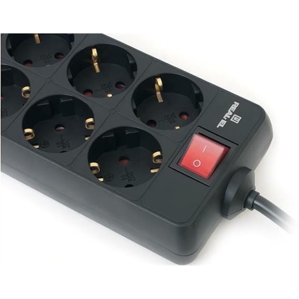 Фото - Мережевий фільтр REAL-EL RS-8 Protect 5m Black (EL122300024)