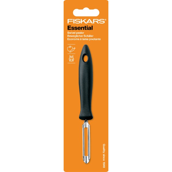 Фото - Ніж для чищення овочів Fiskars Essential 6 см (1023787)