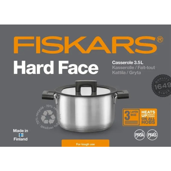Фото - Кастрюля Fiskars Hard Face Steel 3,5 л (1052240)