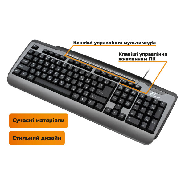Фото - Клавиатура проводная Frime Classic Black USB (FKBB0323)