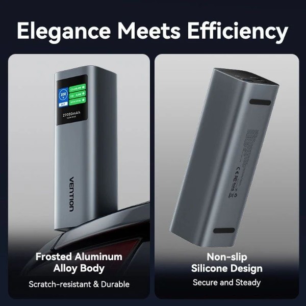 Фото - Батарея мобильная Vention 27000mAh 140W PD3.1 USB-A 2xUSB-C Gray (FKEH0)