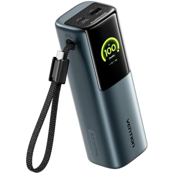 Фото - Батарея мобільна Vention 20000mAh 165W Built-in USB-C Gray (FKFH0)