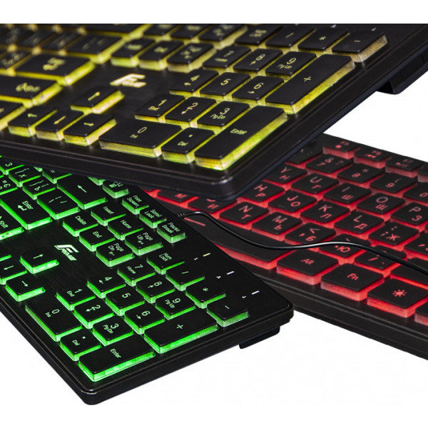Фото - Клавіатура дротова Frime Moonfox 3Color Black USB RUS/UKR (FLK18210)