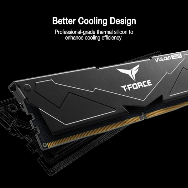 Фото - Память DDR Team DDR5 2x16GB/6000 T-Force Vulcan Black (FLBD532G6000HC38JDC01)