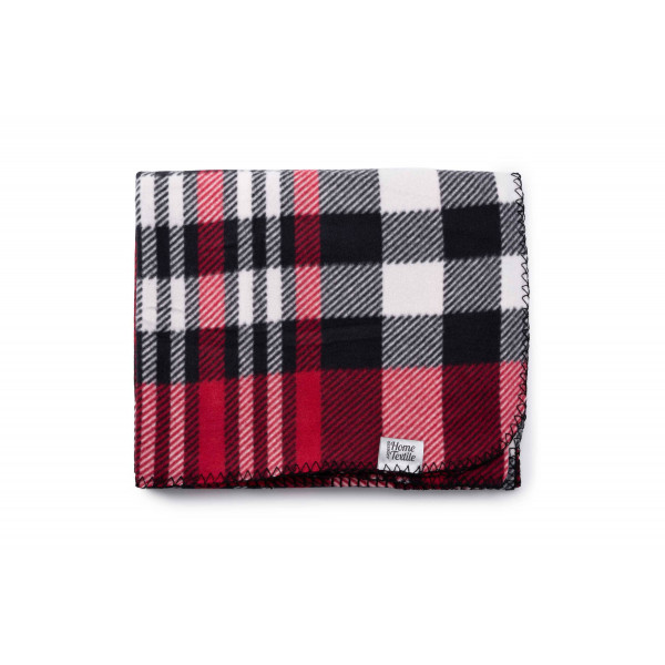 Фото - Плед односпальний Ardesto Fleece 130x160 см клітинка червоно-чорна (ART0704PB)