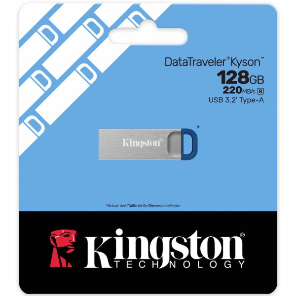 Фото - Флеш USB Kingston 128GB USB 3.2 Type-A Gen1 DT Kyson R220MB/s (DTKNG2/128GB)