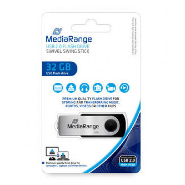 Фото - Флеш USB MediaRange USB2.0 32GB Black/Silver (MR911)