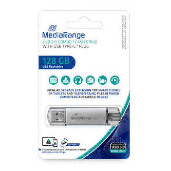 Фото - Флеш USB MediaRange USB3.0 128GB Type-C Silver (MR938) Фото - Флеш USB MediaRange USB3.0 128GB Type-C Silver (MR938)