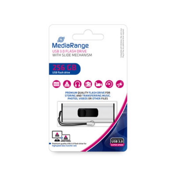 Фото - Флеш USB MediaRange USB3.0 256GB Black/Silver (MR919)