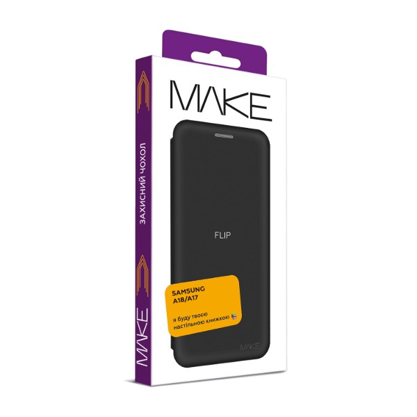 Фото - Чехол для смартфона MAKE Flip for Samsung Galaxy A18/A17, Black (MCP-SA18/SA17BK)