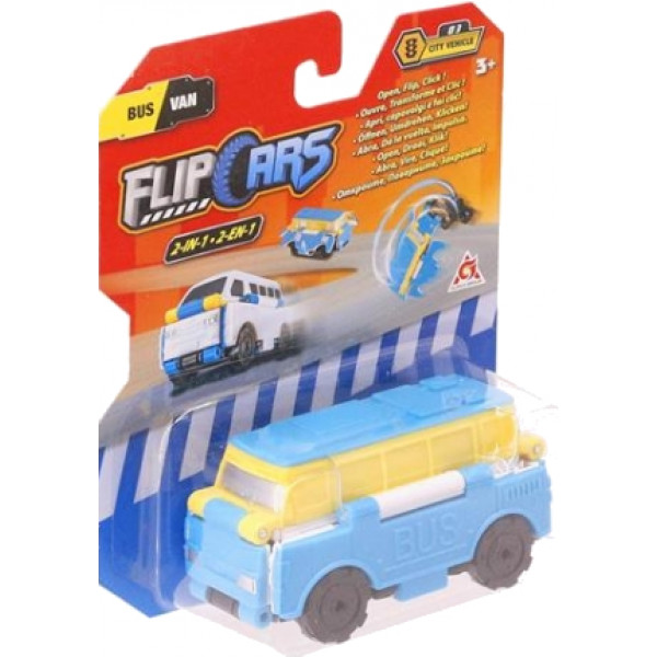 Фото - Машинка-трансформер Flip Cars 2 в 1 Автобус і Мікроавтобус (EU463875-11)