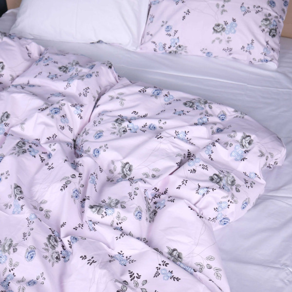 Фото - Комплект постільної білизни MirSon 175х210 см 22-1377 Flowers on Snow Сатин (2200010475937)