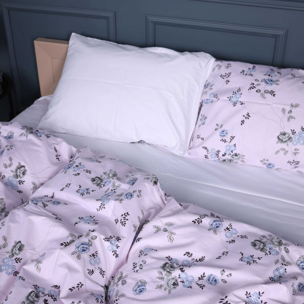 Фото - Комплект постільної білизни MirSon 175х210 см 22-1377 Flowers on Snow Сатин (2200010475937)