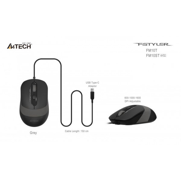 Фото - Миша дротова A4tech Fstyler FM10ST Grey