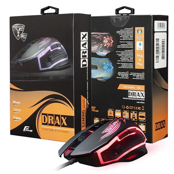 Фото - Миша дротова ігрова Frime Drax Black USB (FMC1850)