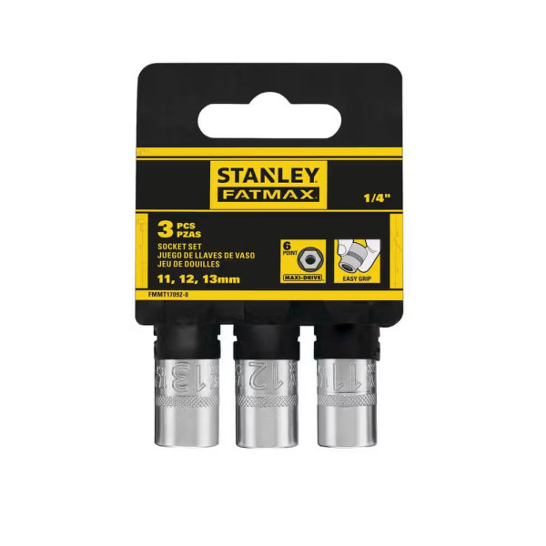 Фото - Набір торцевих голівок Stanley 1/4" Maxi Drive 3 шт. (FMMT17092-0)