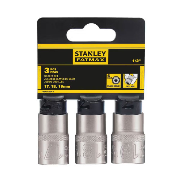 Фото - Набір торцевих голівок Stanley 1/2" Maxi Drive 3 шт. (FMMT17094-0)