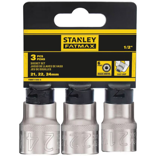 Фото - Набір торцевих голівок Stanley 1/2" Maxi Drive 3 шт. (FMMT17095-0)