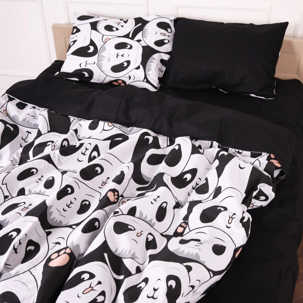 Фото - Комплект постільної білизни MirSon 17-4850 Panda 2x143x210 см Бязь (2200009584664)