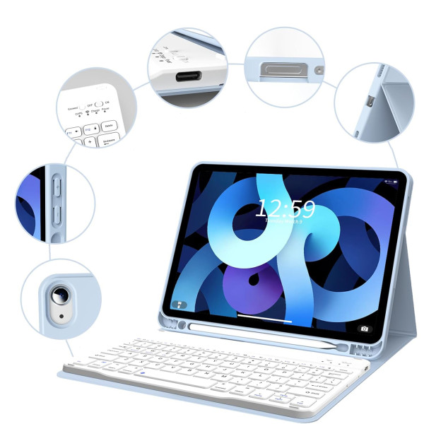 Фото - Чохол-клавіатура для планшету BeCover for Apple iPad Air (4/5) 2020/2022 10.9"" Light Blue (711146)