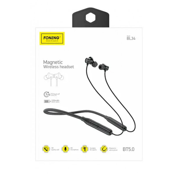 Фото - Навушники вкладиші бездротові Foneng Neckband Sport BL34 (BL34-BE-N)