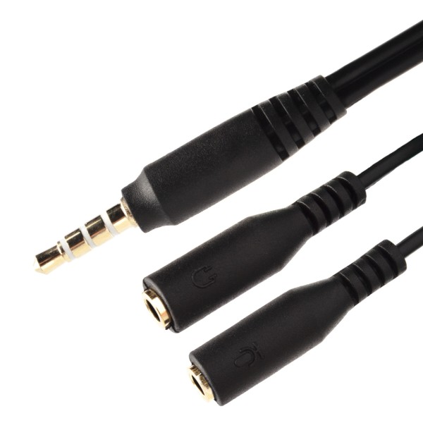 Фото - Переходник аудио XOKO Jack 2 x 3.5-мм jack (F) - 3.5-мм 4pin jack (M) (SC-009)