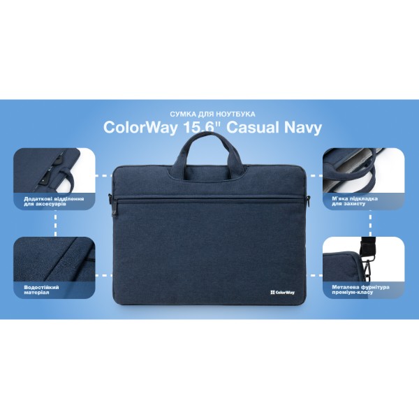 Фото - Сумка для ноутбуку Colorway Casual 15.6 Navy (CW-LBC156-NV)