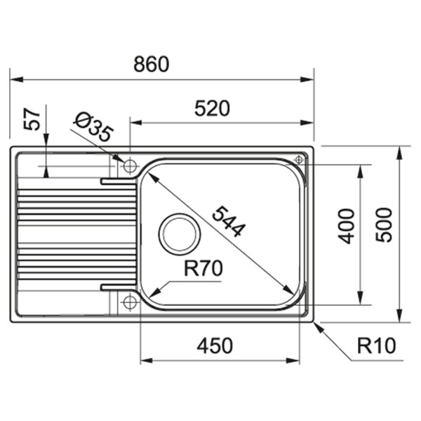 Фото - Мойка кухонная Franke Smart SRX 611-86 XL (101.0456.705)