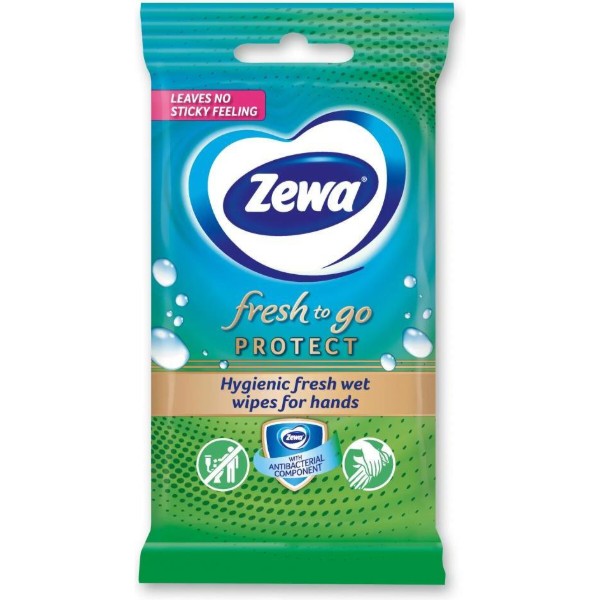 Фото - Салфетки гигиенические влажные Zewa Moist HA Fresh-To-Go Protect 10 шт. (7322540883749)