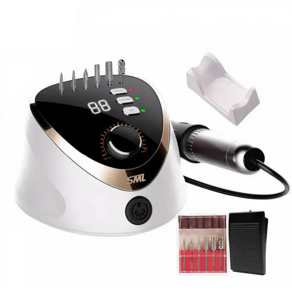 Фото - Маникюрный набор аппаратный SML Nail Sander M12 с педалью White