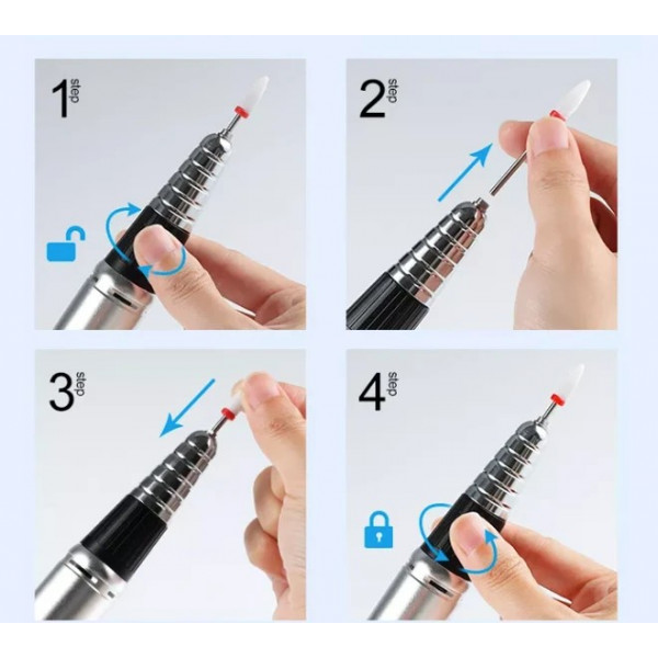 Фото - Маникюрный набор аппаратный SML Nail Sander M12 с педалью White