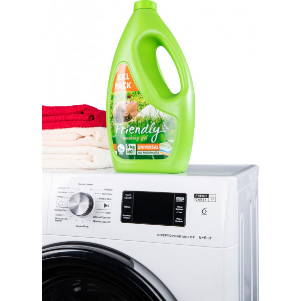 Фото - Гель для прання Friendly д/кольорових та білих речей 5000г, 160 циклів